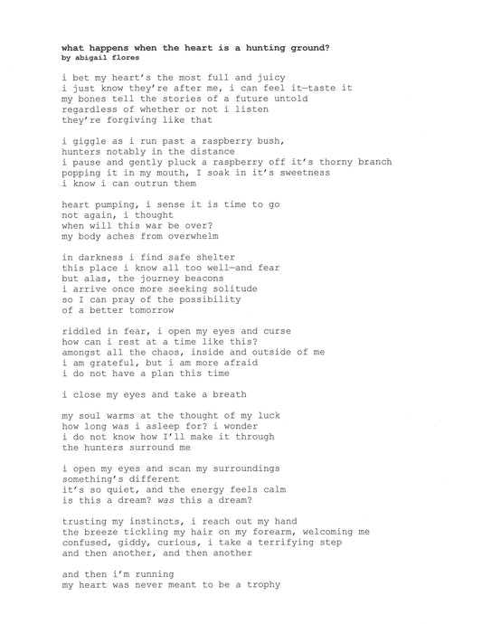 what happens when the heart is a hunting ground?